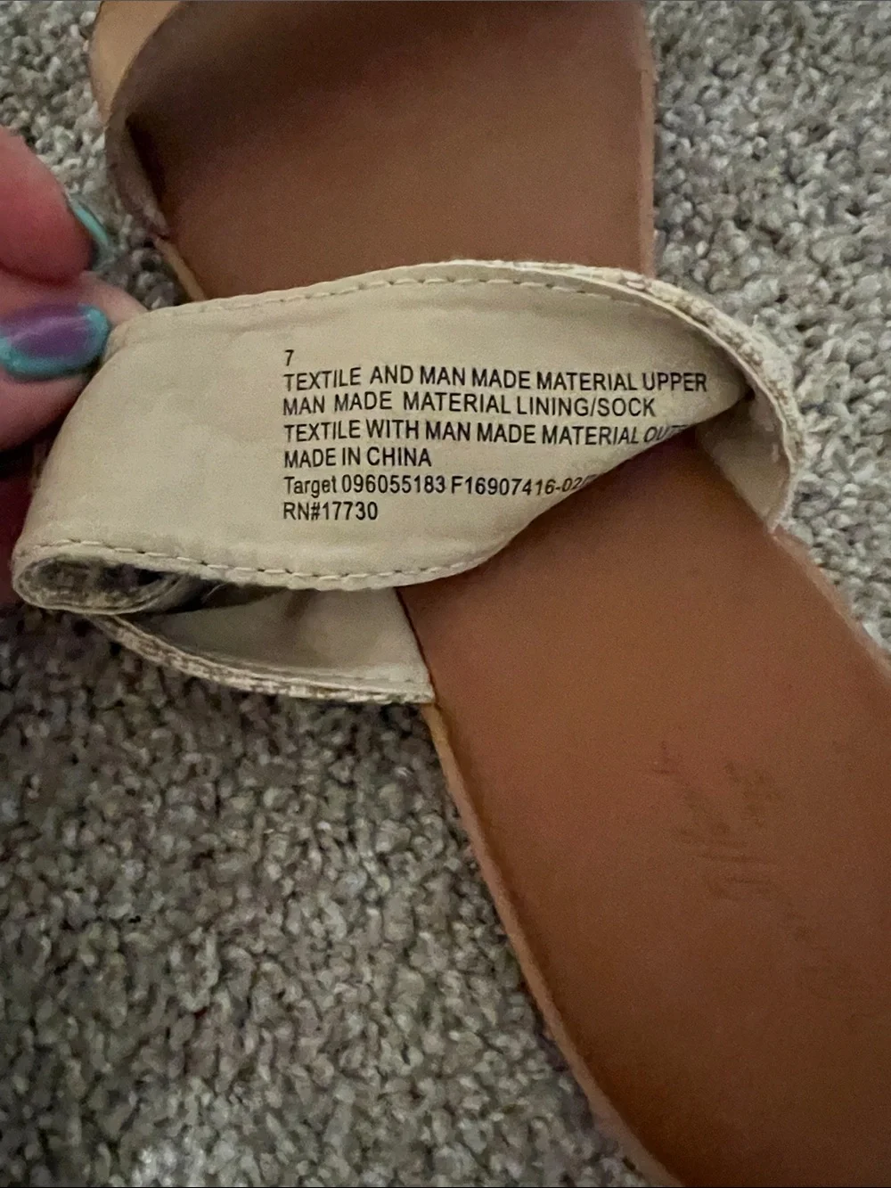 Universal Thread Tan Slide Sandals with Cream Striped Straps - Picture 5 of 5